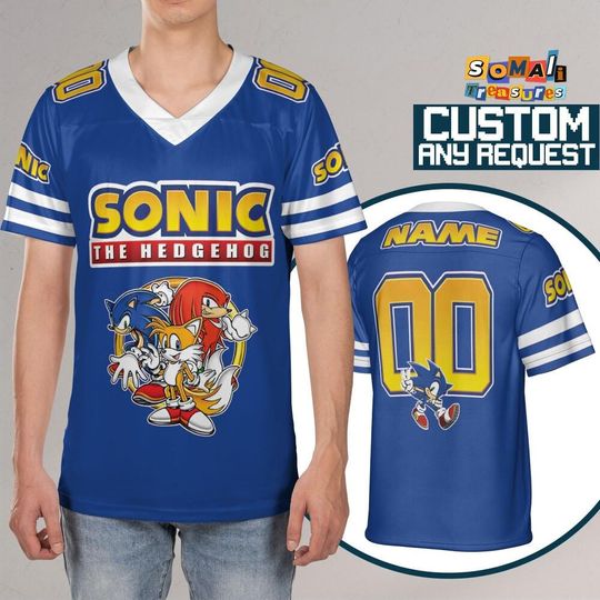 Personalize Sonic The Hedgehog Let's Roll, Custom Baseball, Sonic the Hedgehog Sports Jersey, Gamer Gift Outfit