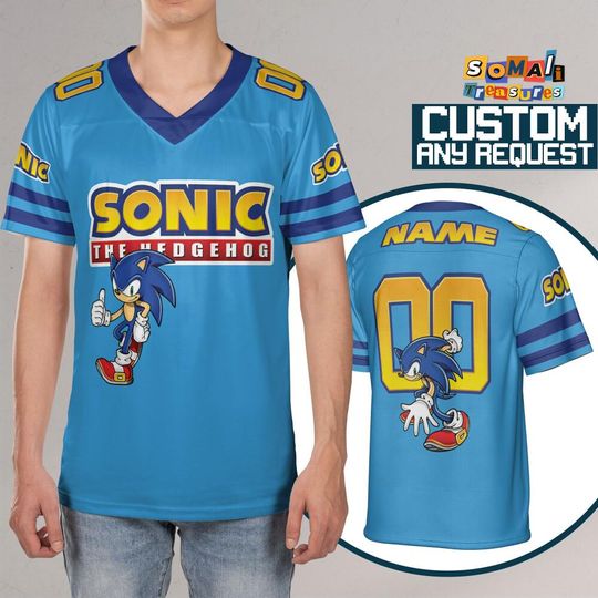 Personalize Sonic The Hedgehog Awesome Blue, Custom Baseball, Sonic the Hedgehog Sports Jersey, Gamer Gift Outfit