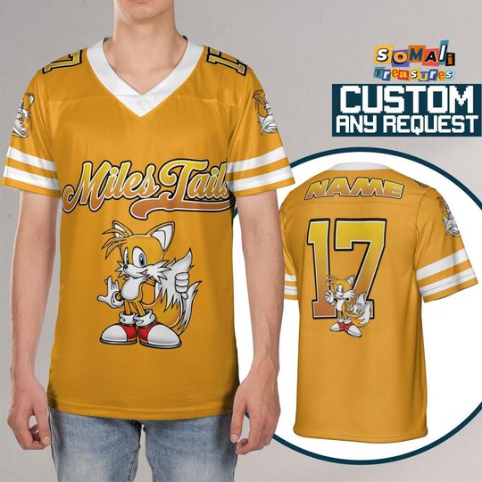 Personalize Miles Tails The Hedgehog, Custom Baseball, Sonic the Hedgehog Sports Jersey, Gamer Gift Outfit