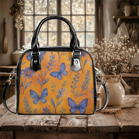 Discover Butterfly Vegan Leather Shoulder Bag: Retro Summer Tote Purse