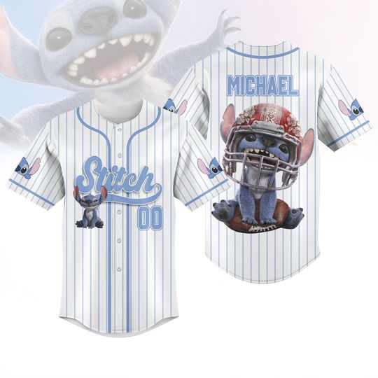 Discover Custom Stitch Football Jersey Shirt, Personalized Stitch 2025 Baseball Top