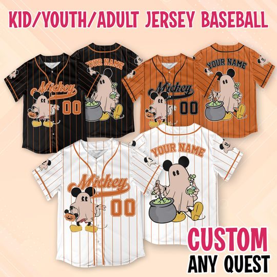 Discover Custom Disney Mickey Halloween Collection Baseball Jersey