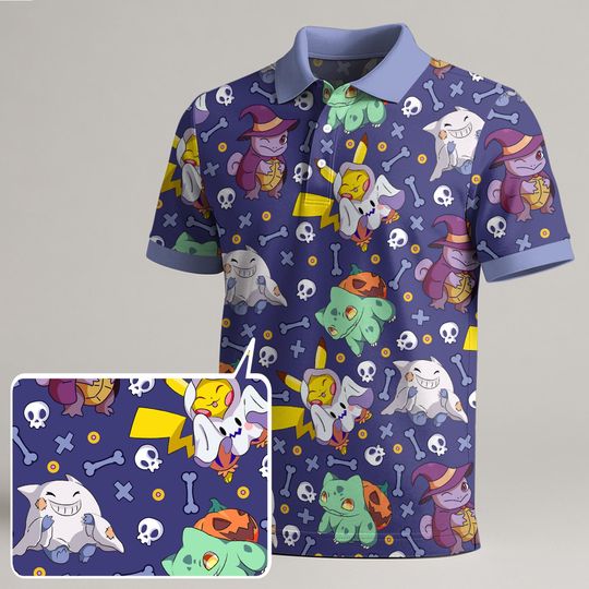 Shuckle Polo Shirt, Funny Yellow Turtle Tee, Kawaii Graphic Shirt for Summer, Cute Retro Birthday Gift Idea