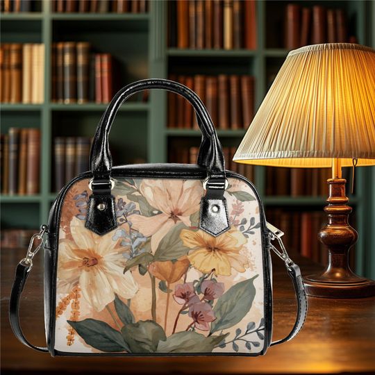 Discover Shoulder Handbag satchel messenger floral flower aesthetic bag purse black tote spring summer fall winter handbag Make a nice gift