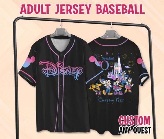 Discover Disneyland 70th Anniversary Baseball Jersey, Mickey And Friends Platinum Celebration Shirt