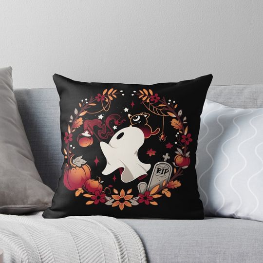 Discover Spooky Wishes - Cute Halloween Ghost Pillow