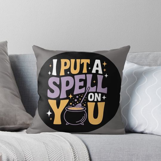 Discover The Cauldron Stirrer: A playful Halloween design for spellcasters. For the Halloween Festive Season Pillow