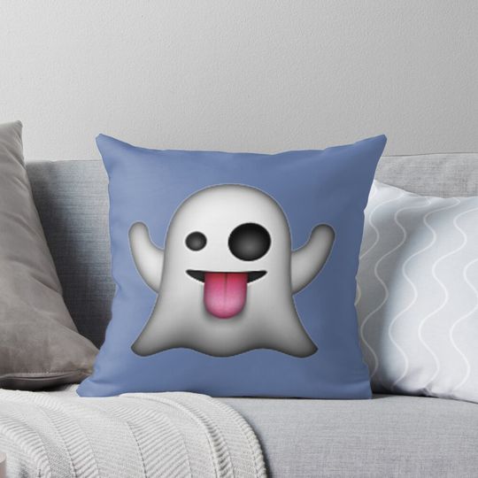 Discover Ghost Emoji Pillow
