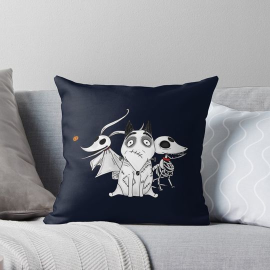 Discover ZERO, SCRAPS and SPARKY dog Tim Burton Movies   Pillow