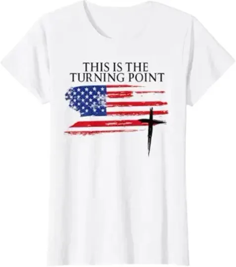 Discover US American Flag Pride Ladies' Crewneck T-Shirt