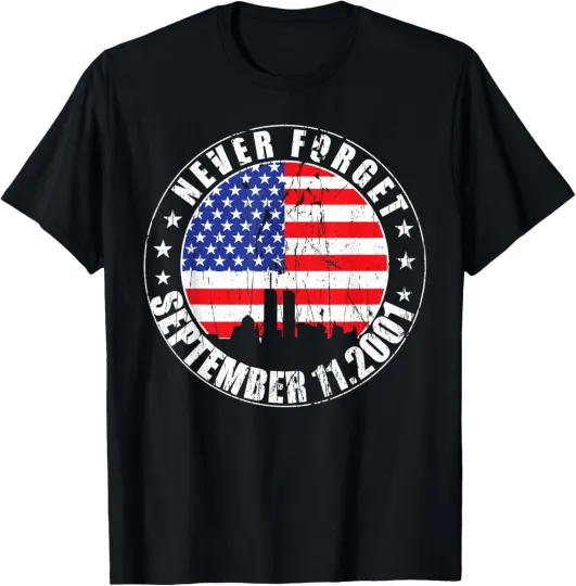 Discover Never Forget 9/11 2001 Memorial Day American Flag Unisex T-Shirt