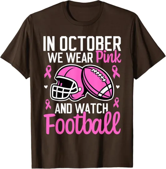 Discover in October Pink Football Breast Cancer Awareness Unisex T-Shirt