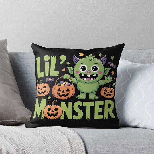Discover The Sweetest Spook: A cute Halloween design that's perfect for little ones. For the Halloween Festive Season Pillow