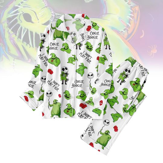 Discover Oogie Boogie Pajamas Set, Nightmare Before Christmas Pajamas, Green Villain Halloween Pjs, Halloween Oogie Boogie Kids Pjs, Gift For He