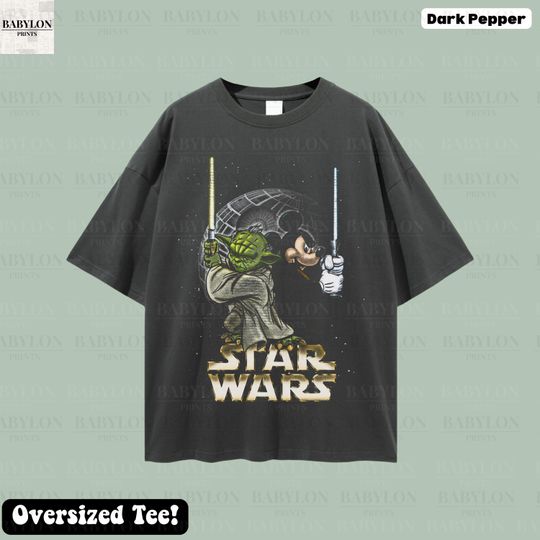 Discover Oversized Star Wars Yoda Mickey Shirt | Vintage Disney Star Wars Shirt, Death Star Star Wars, Disneyland Trip Shirt, Mickey Jedi Star Wars
