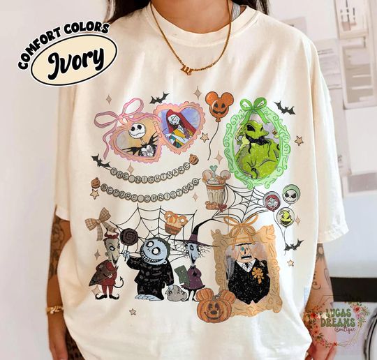 Discover Nightmare Before Christmas Coquette Shirt, Disney Coquette Bow Shirt, Disney Halloween, Oogie Boogie Bash 2025, Jack Skellington Sally
