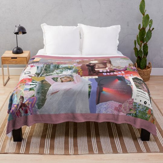 Taylorr Swifts Lover-inspired Album Collage Throw Blanket, Gift for Fan