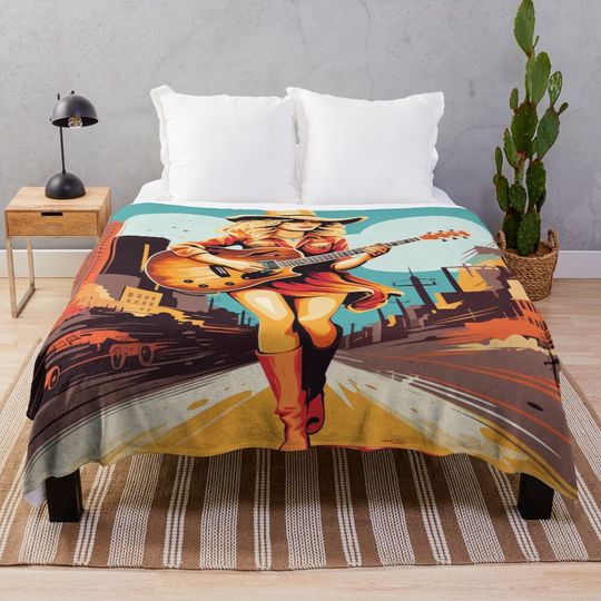 Discover Strumming in the Heart of Music City: Taylorr Swifts's Nashville Serenade Throw Blanket