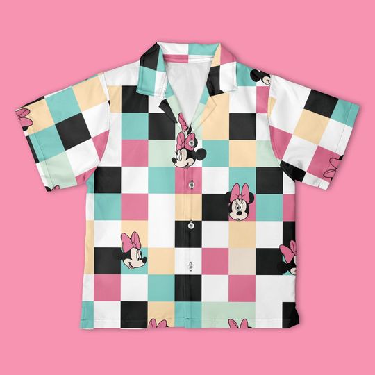 Discover Disney Donald Duck Checkerboard Button Up Shirt, Mickey & Friends Button Down Shirt, Disney Shirt, Halloween Disney Vacation Outfit