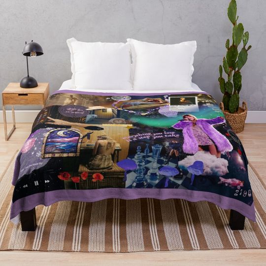 Discover midnights inspired collage Throw Blanket, Gift for Fan