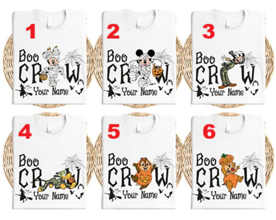 Disney Custom Boo Crew Shirt, Mickey & Friends Halloween T-Shirt, Mickey Mummy Crew Tees, Goofy Skeleton Shirt, Disneyland Halloween Trip