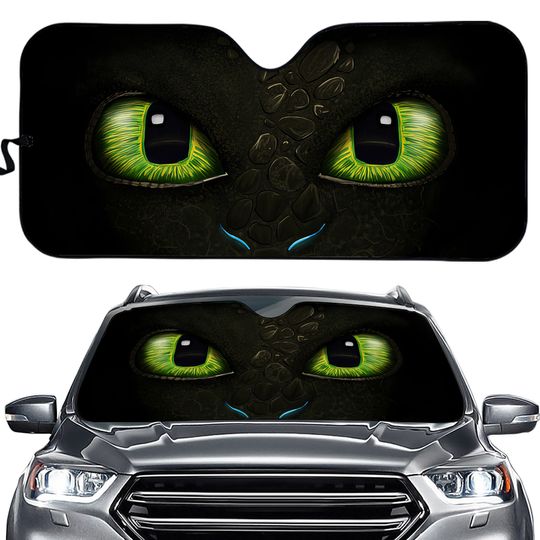 Toothless Car Auto Sun Shades, Toothless Car Accessories, Car Windshield, Auto Decoration, Car Foldable Accessories for Sun Protection
