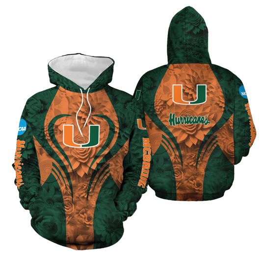 Personalized Miami Hoodie Leggings, Game Day Football 3D Hoodie Leggings