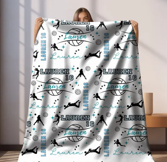 Custom Volleyball Blanket Gift for Volleyball Player Gift