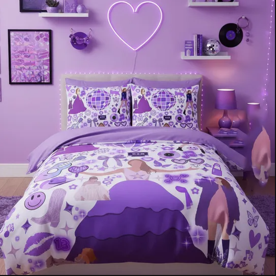 Discover Fun Purple Duvet Cover for Dreamy Girls' Rooms | Trendy Bedroom Decor | Cute Bedding