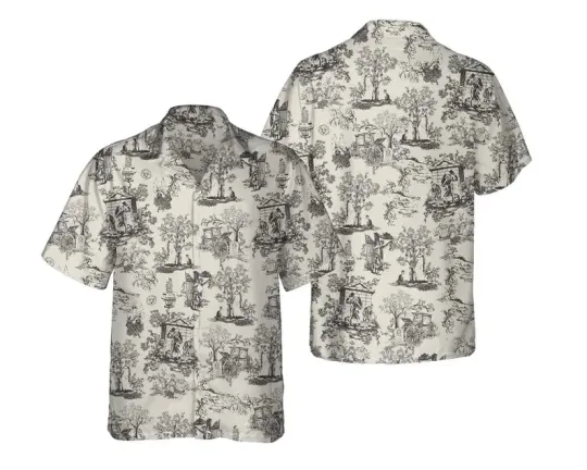 Discover Disney Vintage Haunted Mansion Madame Leota Hitchhiking Ghosts Hawaiian Shirt