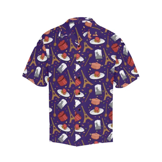 Discover Disney Ratatouille Little Chef Eiffel Tower Purple Hawaiian Shirt