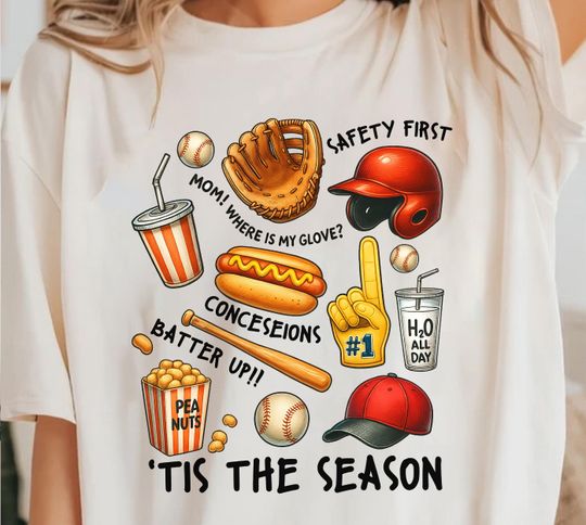 Tis The Season Baseball T-Shirt, Game Day Tee