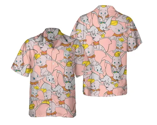 Discover Disney Dumbo The Flying Elephant Cute Collage Pink Hawaiian Shirt