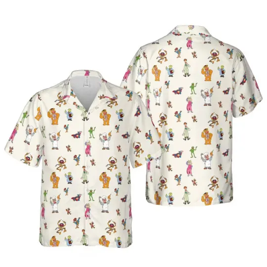 Discover Disney The Muppets Characters Retro Cream Hawaiian Shirt