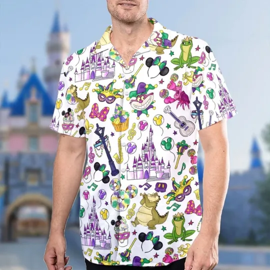 Discover Disney Magical Castle Hawaiian Shirt Button Down Unisex Adults Outfit S-5XL