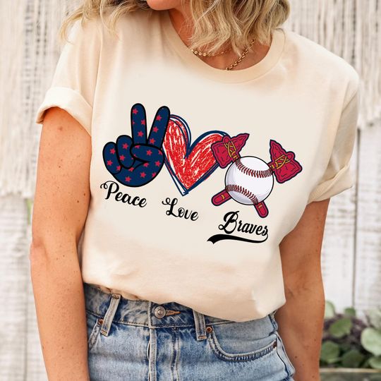 Discover Peace Love Atlanta T-Shirt, Vintage Baseball Tee