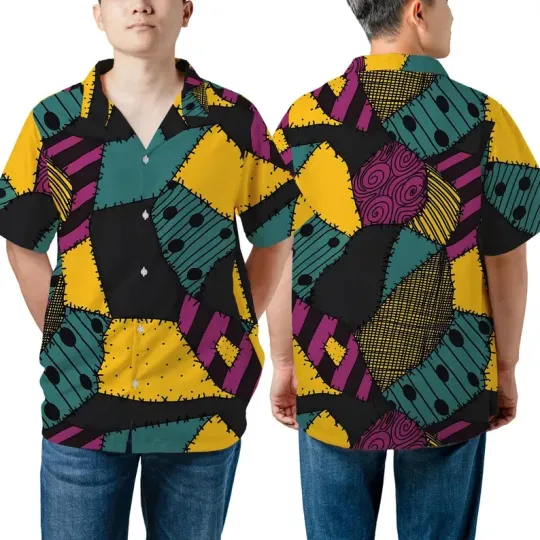 Disney Nightmare Before Christmas Sally's Patchwork Halloween Hawaiian Shirt