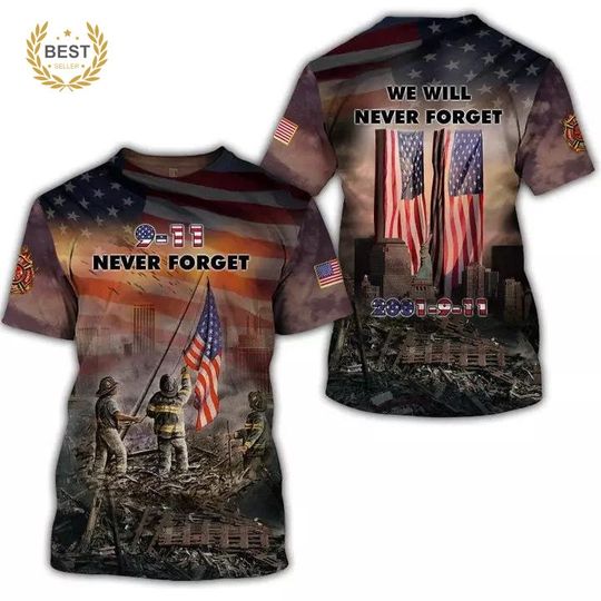 Discover Firefighter 3d all over printed T-shirt, Hoodie, zip hoodie, We will never forge