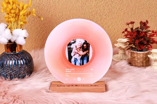 Personalized Vinyl Record with Photo - Acrylic Song Plaque - Anniversary Gift for Friends - Birthday Gift for Her Him - Valentines Day Gifts