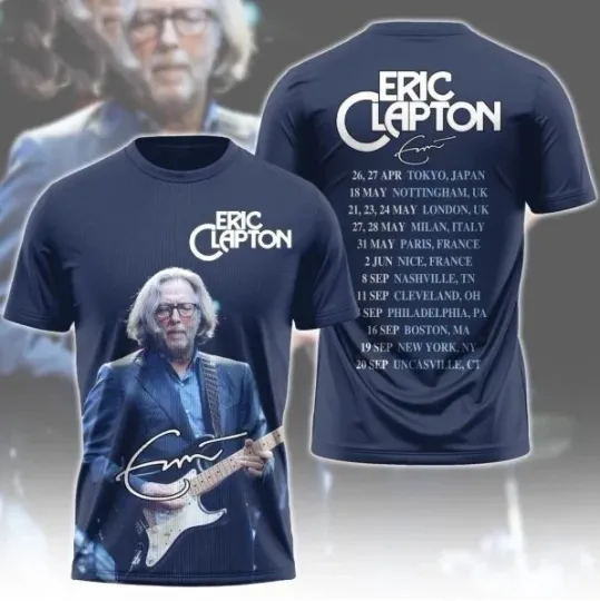 Eric Clapton 2025 Tour Signature 3D T-Shirt