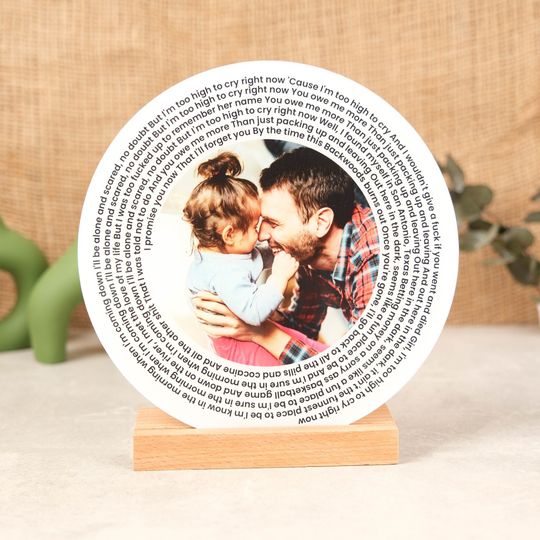 Customized Record Gift Song Lyrics Plaque, Acrylic Lyrics  Circle, Personalized Photo Song Plaque Gifts, Personalized Gifts , Christmas Gift