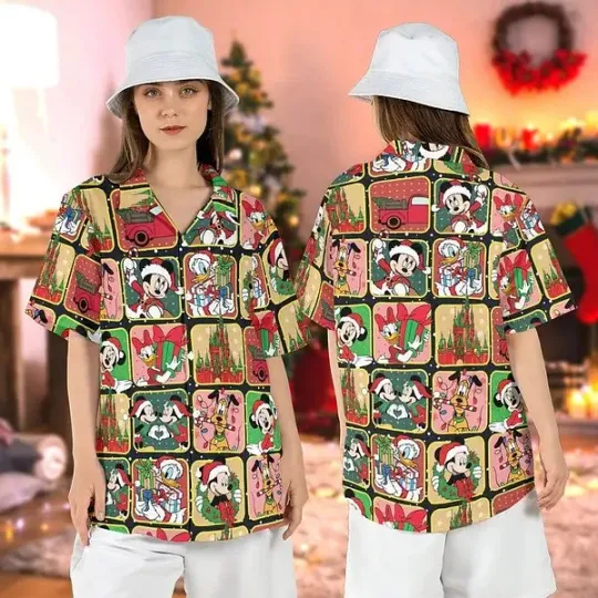 Discover Santa Mickey Friends Disney Christmas Merry Xmas Hawaiian Shirt