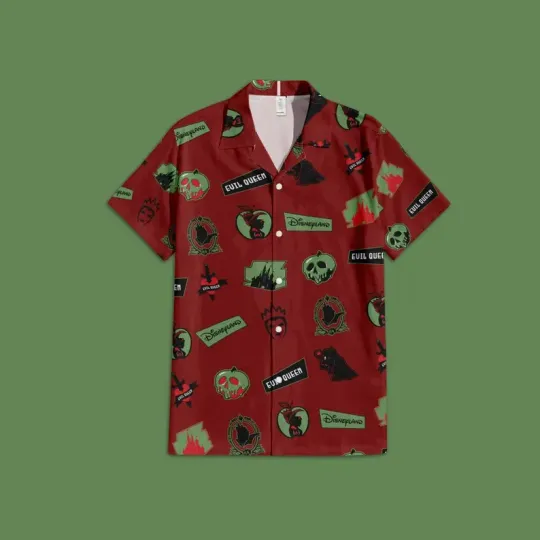Discover Disney Villain Evil Queen Halloween Red Hawaiian Shirt
