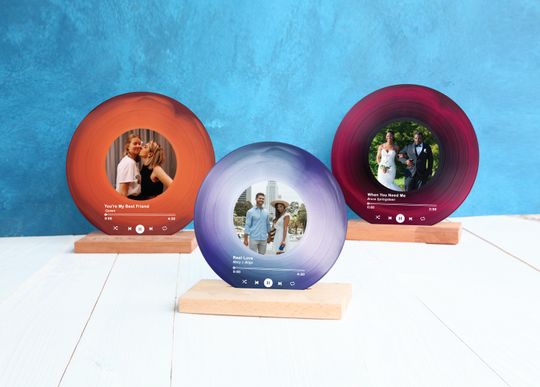 Personalized Vinyl Record with Photo: Acrylic Song Plaque, Anniversary Gift for Friends, Birthday Gift for Her Him, Christmas Gifts