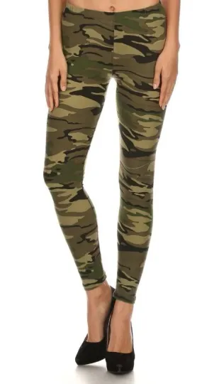 Discover Soft Green Camouflage Leggings
