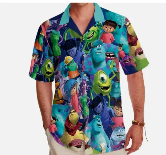 Discover Disney Monster Inc Cartoon Characters Hawaiian Shirt