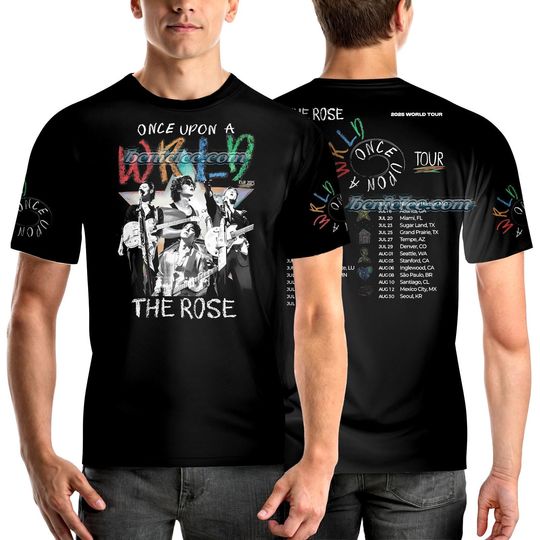 The Rose Once Upon AWRLD Tour Tee 3D, The Rose WRLD Road Map Shirt
