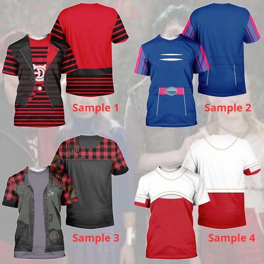 Zombies 4 Cosplay 3D T-Shirt, Zed Addison Victor Nova Costume Shirt, Disney Halloween Shirt, Disney Zombies 4 Outfit, Matching Gift