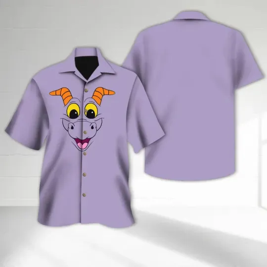 Discover Disney Epcot Funny Figment Cosplay Halloween Purple Hawaiian Shirt