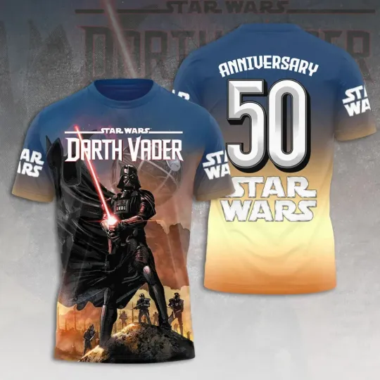 Discover Star Wars x Darth Vader 50th Anniversary 3D T-shirt